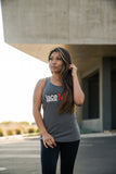 Women's Lace N Loop Racerback Tank Top - Gray