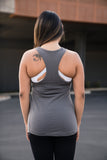 Women's Lace N Loop Racerback Tank Top - Gray