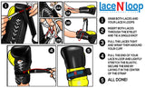 Super-White (black logo) Lace N Loop Straps (Pair)