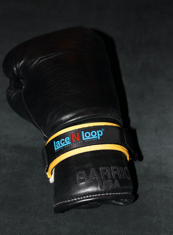 Black & Yellow Lace N Loop Straps (Pair)