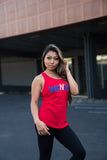 Women's Lace N Loop Racerback Tank Top - Red