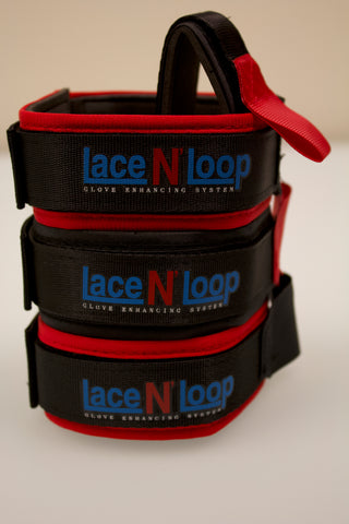 Lace N Loop Straps (Pair) (Red & Black)