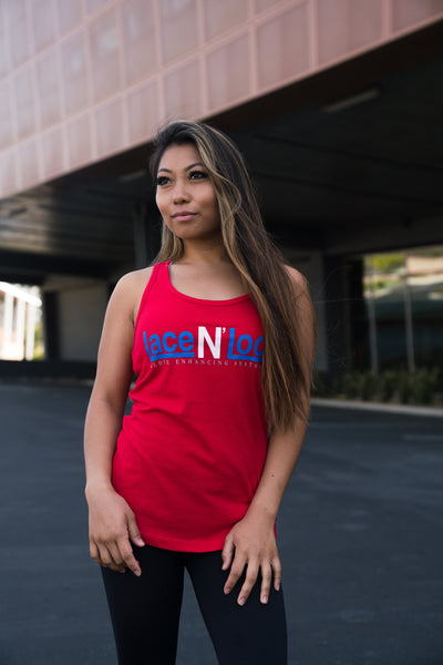 Women's Lace N Loop Racerback Tank Top - Red