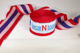 180 Inch Mexican Style Wrinkle Resistant Hand Wraps - Red, White & Blue - Lace N Loop